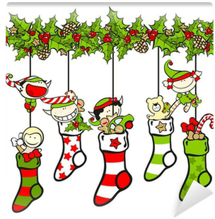 Christmas Stockings Filled With Presents And Elves - Christmas Day (400x400)