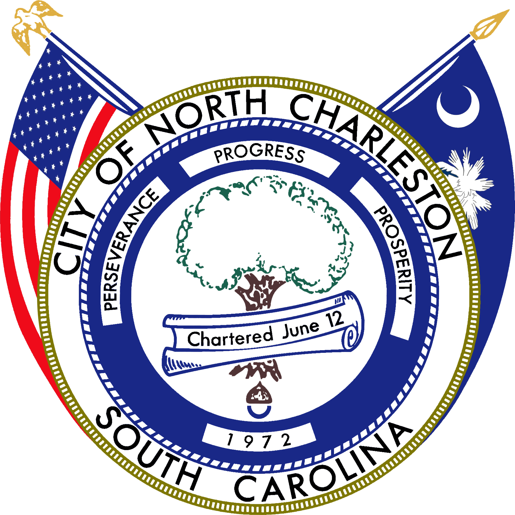Seal Of North Charleston, South Carolina - South Carolina State Flag (1750x1753)
