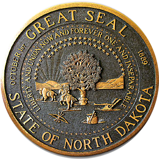 State Seal Of North Dakota - 3drose Great Seal Of North Dakota (pd-us), Porcelain (361x350)