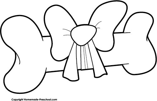 Click To Save Image - Dog Bone With Bow Clipart (503x324)
