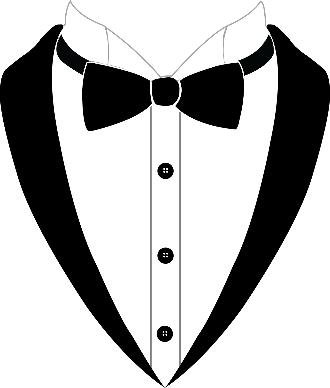 Suit And Bow Tie Cartoon - Bow Tie And Shirt Clip Art (1363x1600)