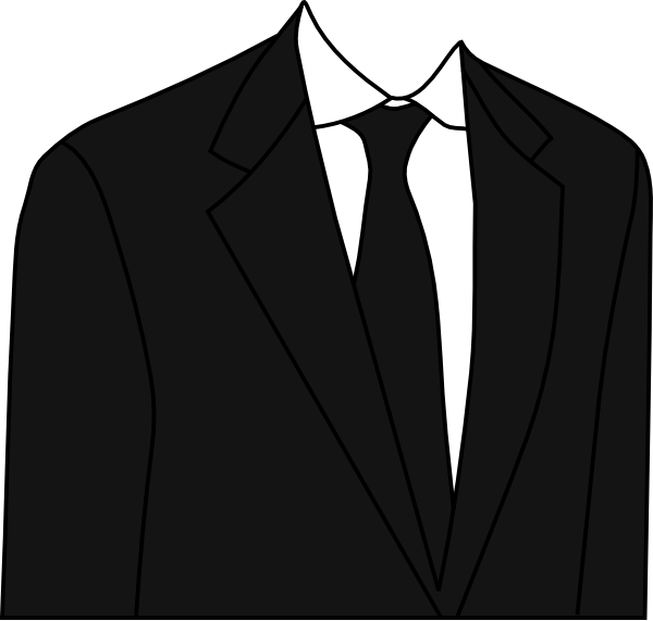 Suit And Tie Clipart - Black Suit Clipart (600x571)