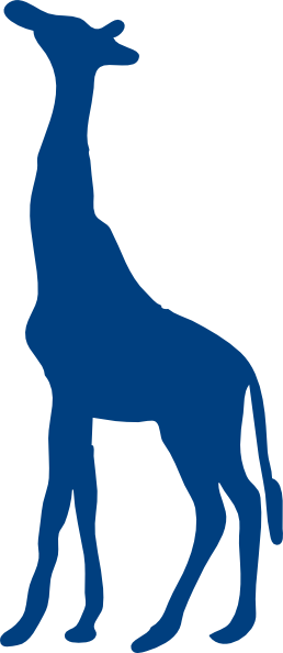 Giraffe Clipart Blue Giraffe - Giraffe Silhouette (258x594)