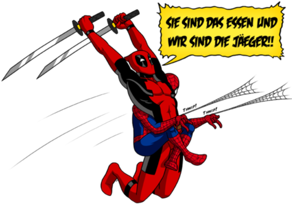 Not Sure If This Should Be Considered A Repost Or Not - Attack On Titan And Spiderman (600x437)