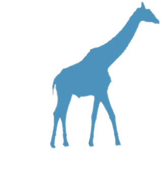 Blue Giraffe - Giraffe Silhouette Vector (400x400)