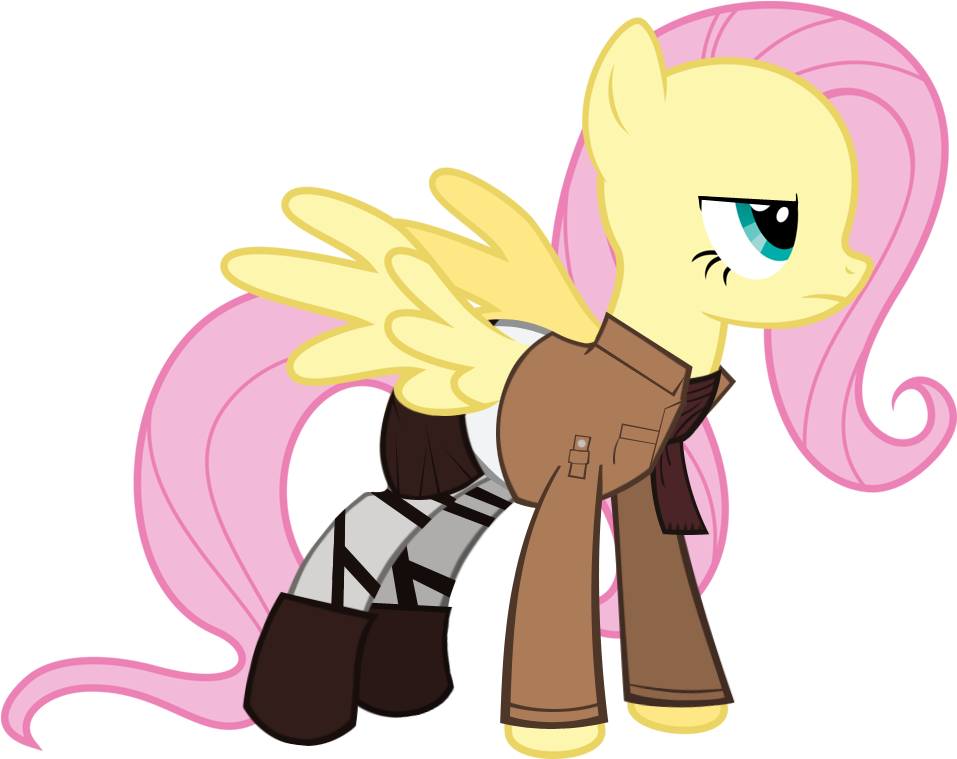 Flare-chaser, Attack On Titan, Clothes, Fluttershy, - Rainbow Dash (1019x800)