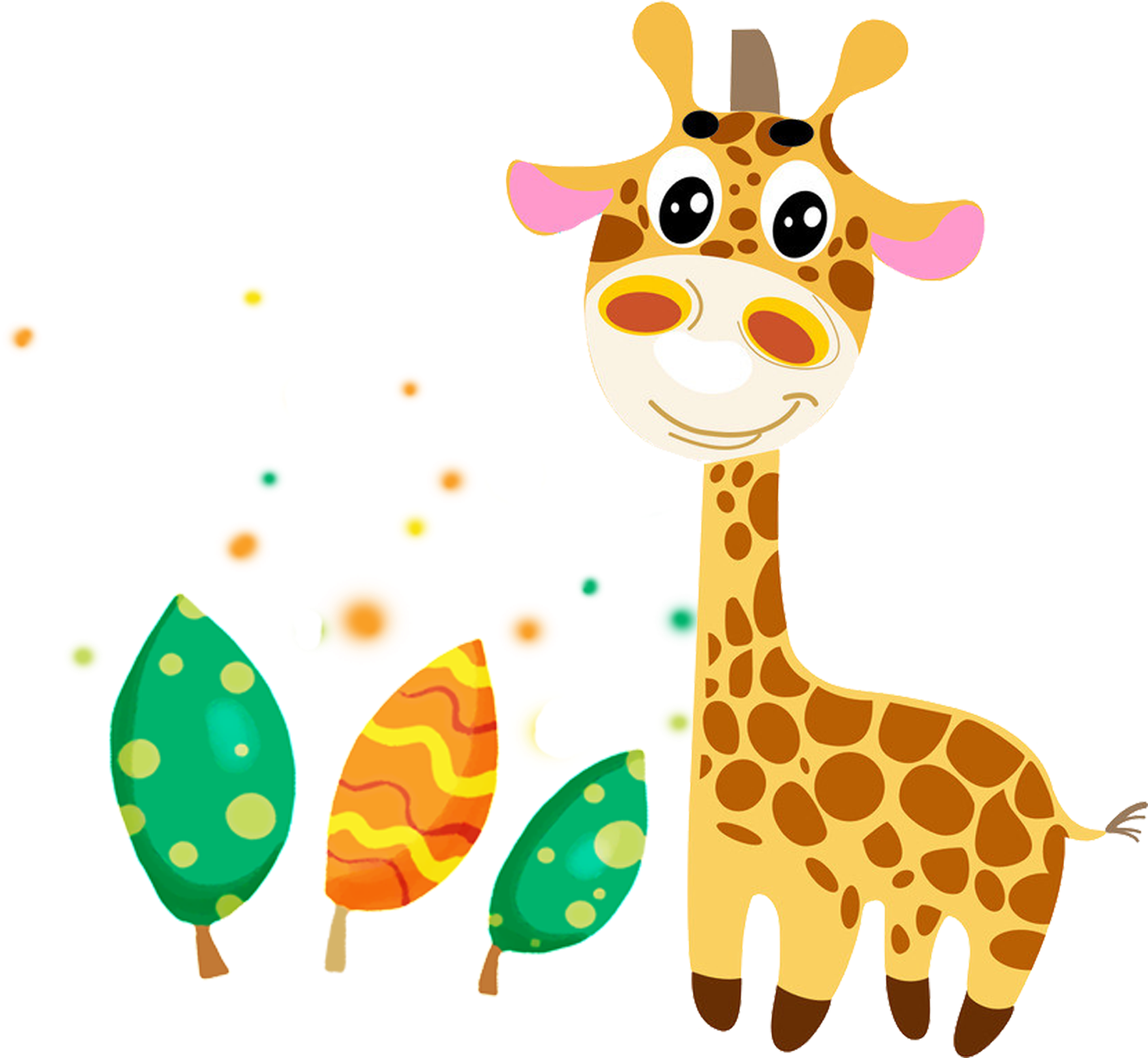 Wallpaper - Cartoon Giraffe - Kid Microphone, Halofun Karaoke Microphone Built-in (1832x1724)