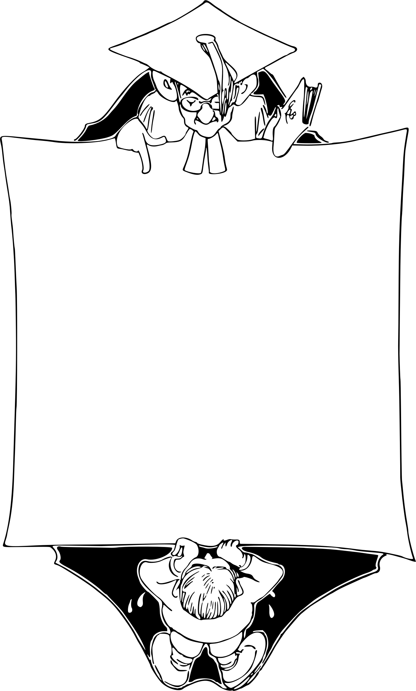Teacher And Pupil Frame - Cartoon (1447x2399)