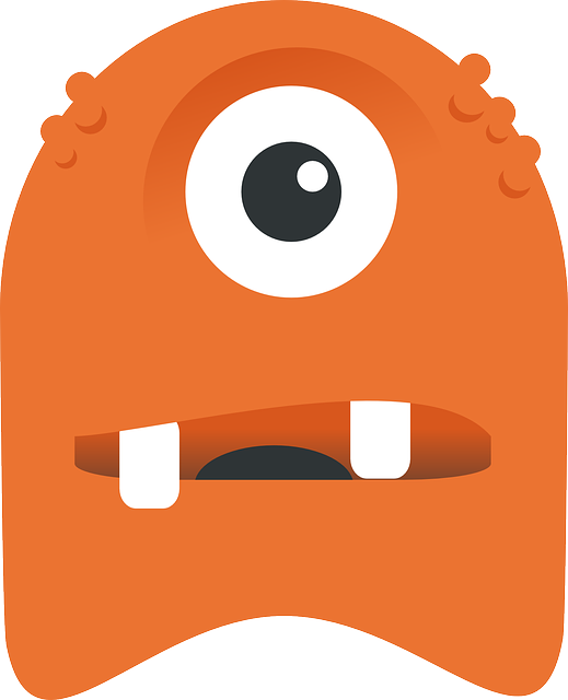 Orange One-eyed Monster, One Eyed, Monster, Grimly, - One Eyed Monster Clipart (519x640)