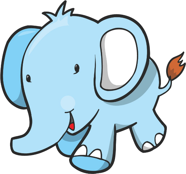 Baby Blue Elephants - Blue Elephant (600x600)