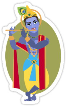 Krishna Flute With Peacock Feather Png Illustration - Krishna (375x360)