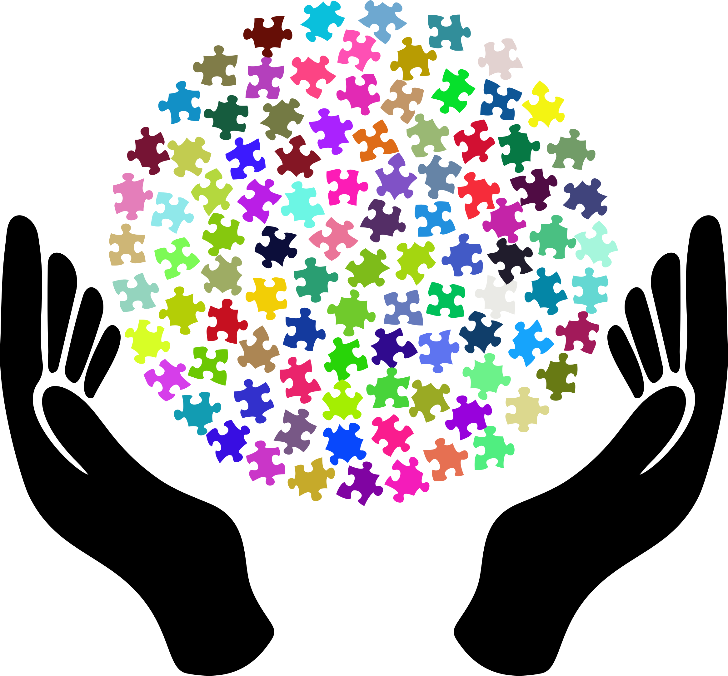 Explore Person Silhouette, Two Hands And More - World In Puzzle Clipart (2330x2164)