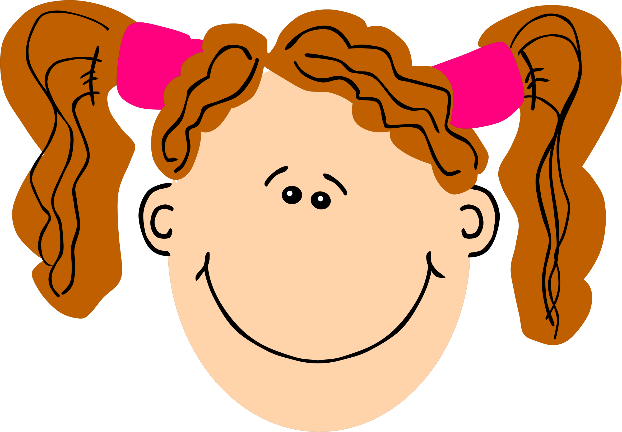 Big Image - Girls Faces Clip Art (2354x1638)