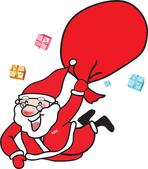 Santa Elephant Cliparts 17, Buy Clip Art - Laughing Santa Claus Large Tote Bag, Natural, Large (630x720)