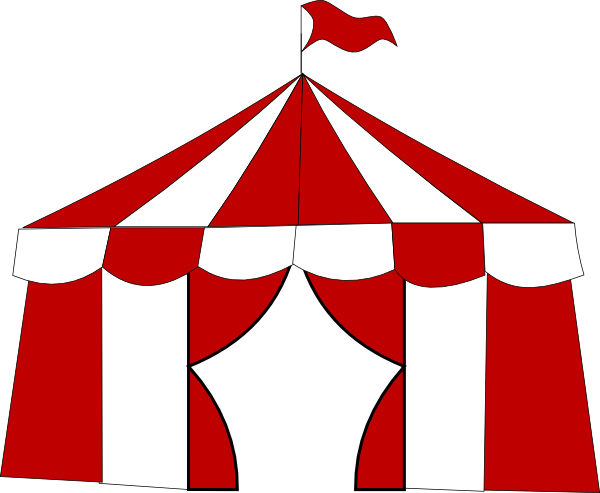 Red Circus Tent Clip Art At Clker - Circus Tent Free Clip Art (600x493)