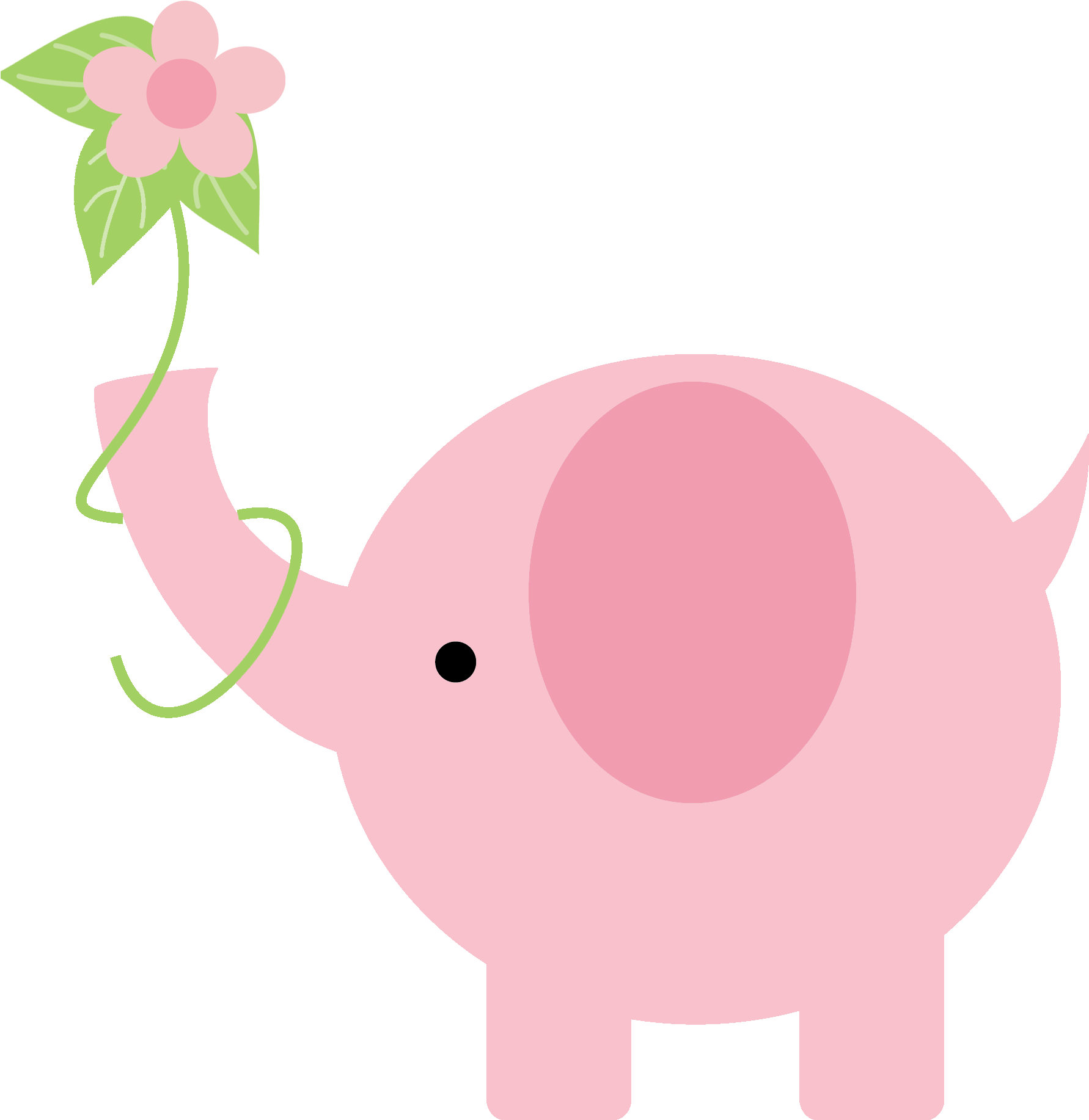 Pink Elephant Baby Shower Clip Art 960459 - Baby Elephant Pink Png (1858x1858)