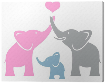 Symbol Or Logo Canvas Print • Pixers® • We Live To - Family Of 3 Elephants (400x400)