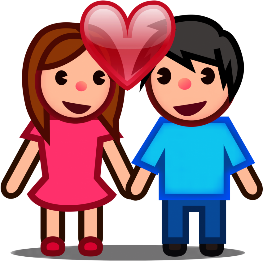 Long-distance Relationships - Couple In Love Emoji (900x900)