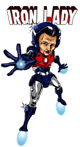 Iron Lady Thatcher - Cartoon (354x500)