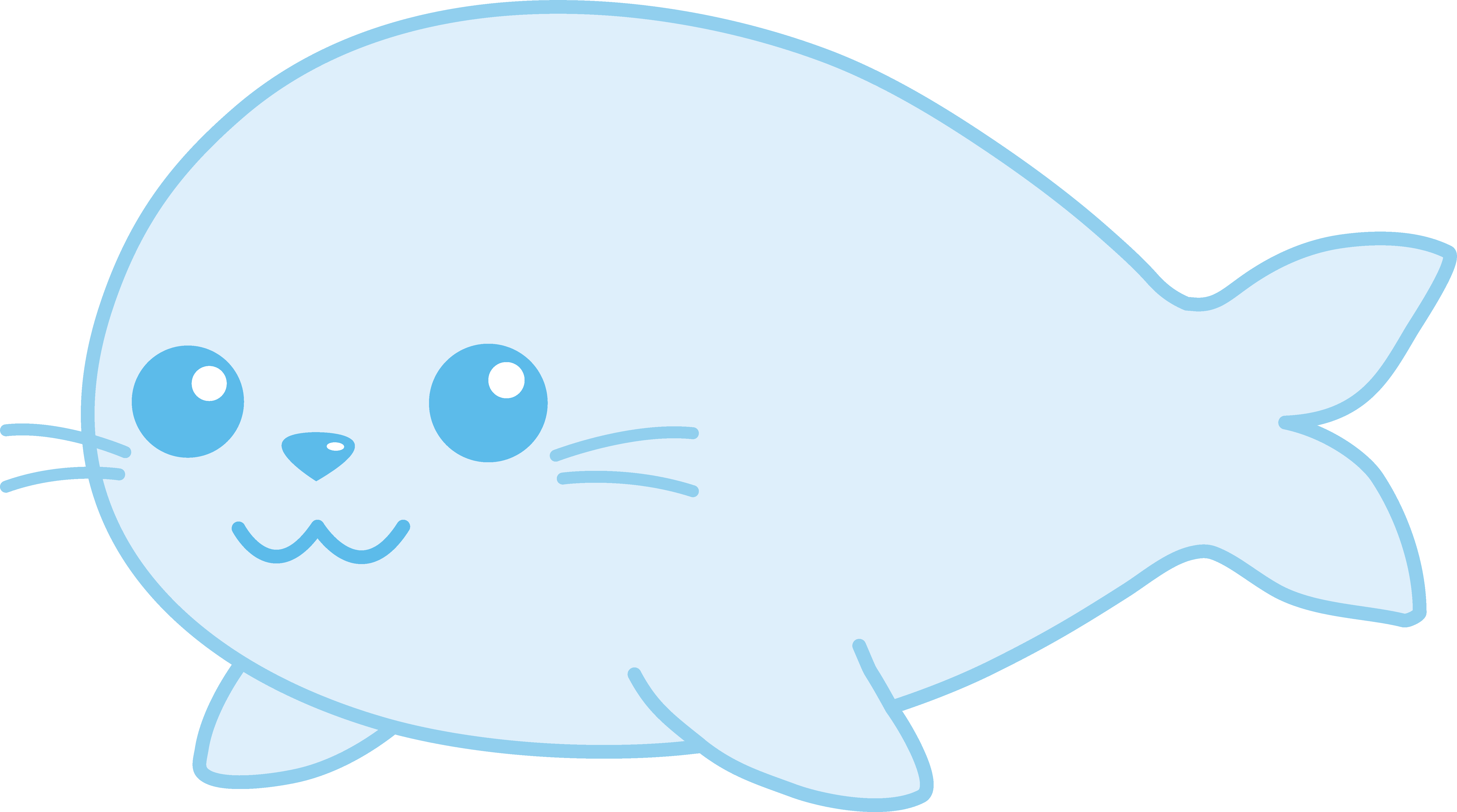 Light Blue Clipart - Harp Seal Clipart (6578x3668)