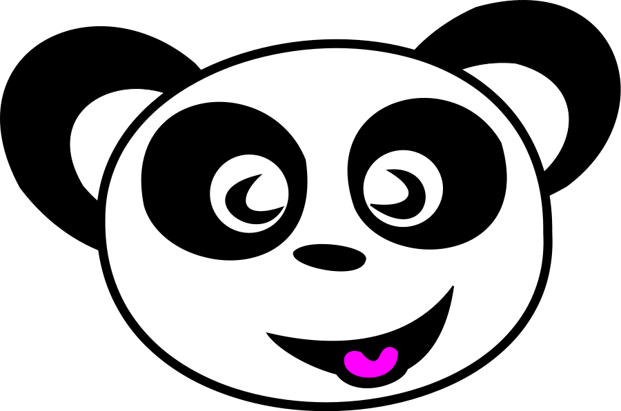 Happy Clipart Images Pictures - Panda Bear Face Cartoon (900x596)