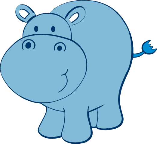 Cute Hippo Free Svg - Hippo Clipart (522x478)
