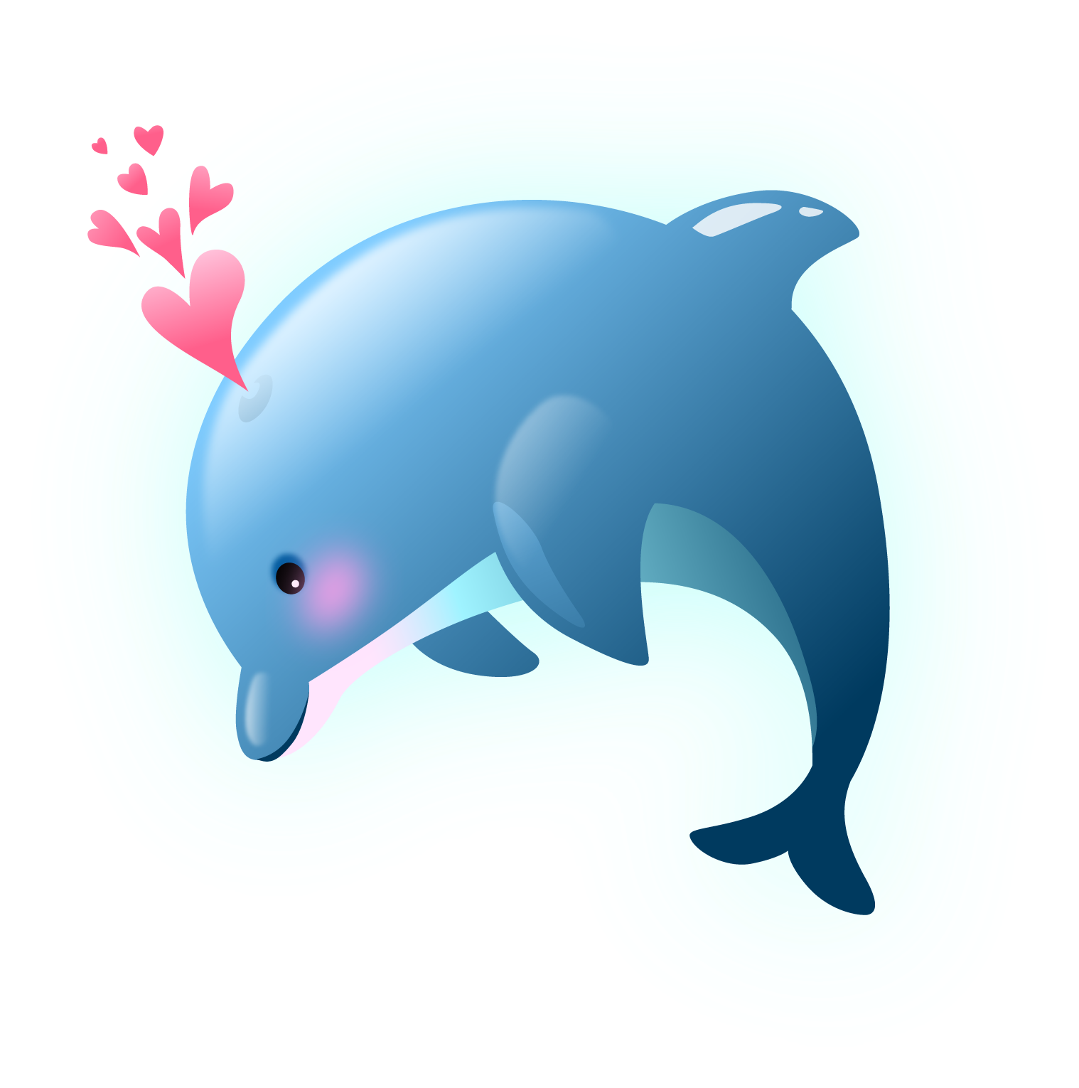 Dolphin Valentines Day Clip Art - Dolphin (1600x1631)
