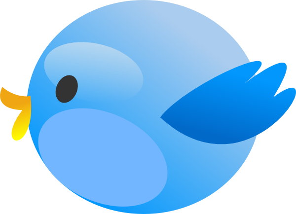 Twitter Fat Bird Clip Art At Clker Com Vector Online - Passarinho Azul Vetor Png (600x434)