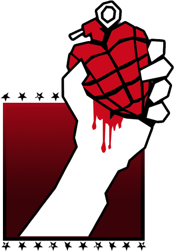 Green Day American Idiot Heart Grenade - Green Day American Idiot Logo Png (388x512)