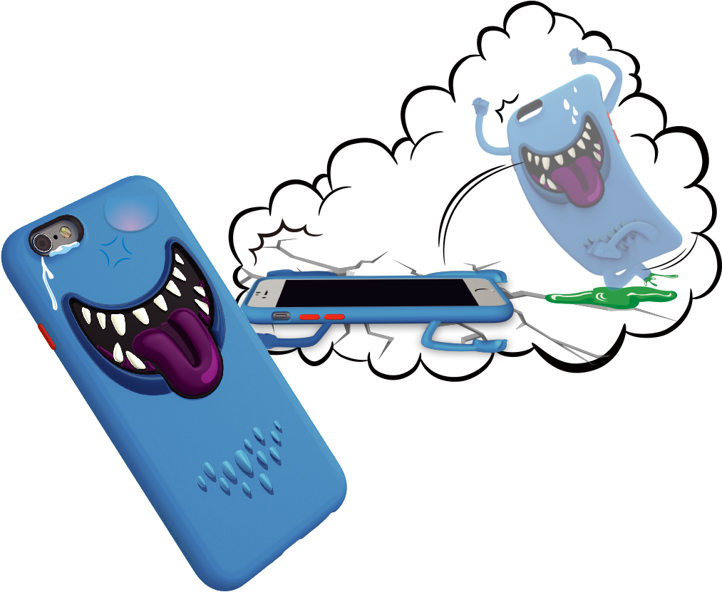 The Anti-glare Guard Is Designed To Prevent Flash Glare - Switcheasy Monsters Iphone 6s Back Case (blue) (1024x851)
