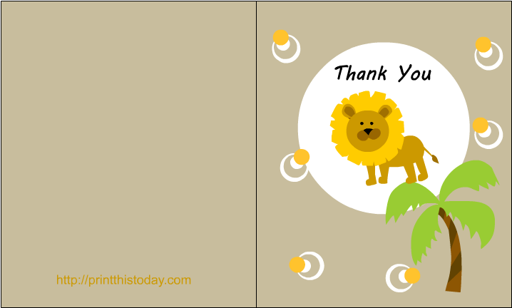 Free Printable Jungle Themed Baby Shower Thank You - Monkey Thank You Card (792x576)