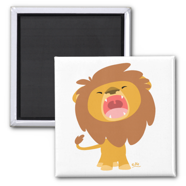 Cartoon Ing Lion Magnet - Lions Cute Drawings (650x650)