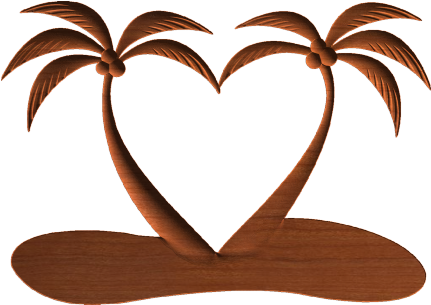 Tropical Heart - Palm Trees Making A Heart (430x430)