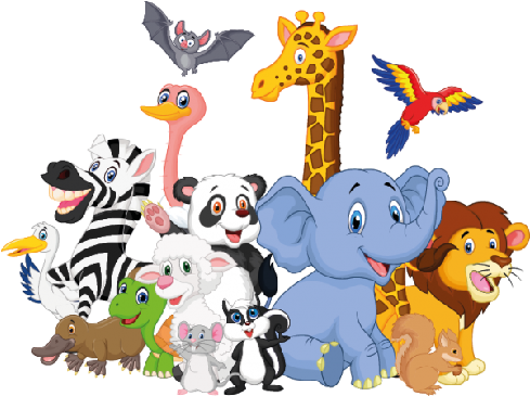 Baby Cartoon Animals - Group Of Animals Cartoon (500x500)
