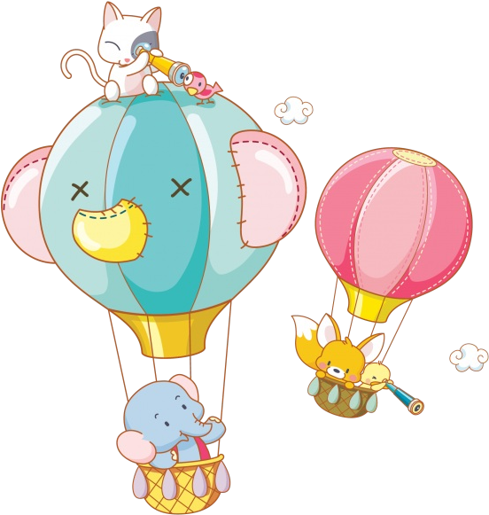 Hot Air Balloon With Animals (600x600)