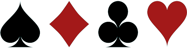 Ace Hearts Spades Clubs Diamonds Clipart - Spade Heart Diamond Club (640x320)
