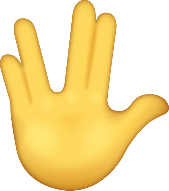 Download Vulcan Salute Iphone Emoji Icon In Jpg And - Live Love And Prosper Emoji (568x641)