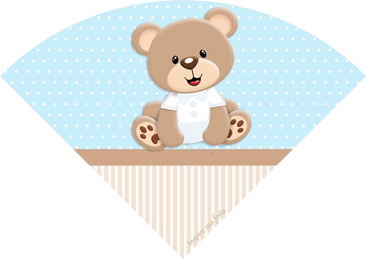 Cone Personalizado Gratuito Cha De Bebe Ursinho Inspire - Invitacion Baby Shower Oso (1500x1061)