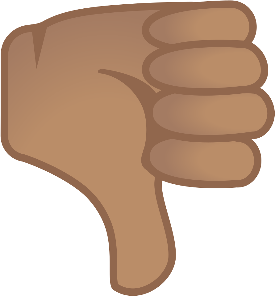 Thumbs Down Medium Skin Tone Icon - Thumbs Down Png Emoji (1024x1024)