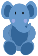 Little Baby Elephant - Baby Stuffed Purple Elephant Greeting Cards (353x500)