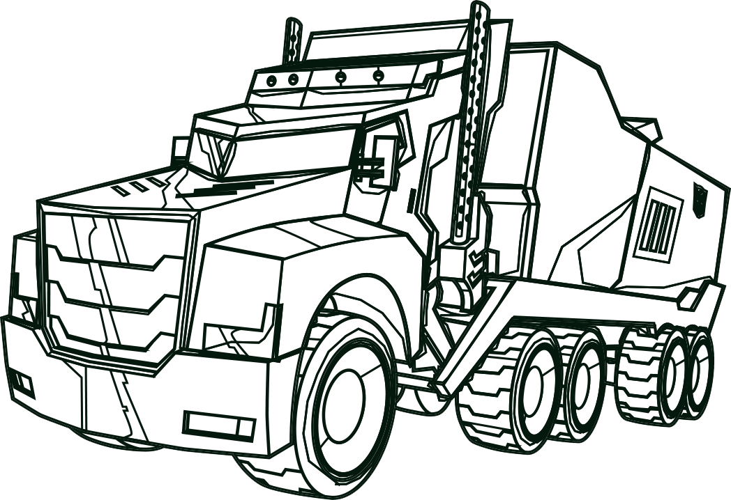 Transformers Optimus Prime Truck Color Me - Optimus Prime Truck Coloring (1048x718)