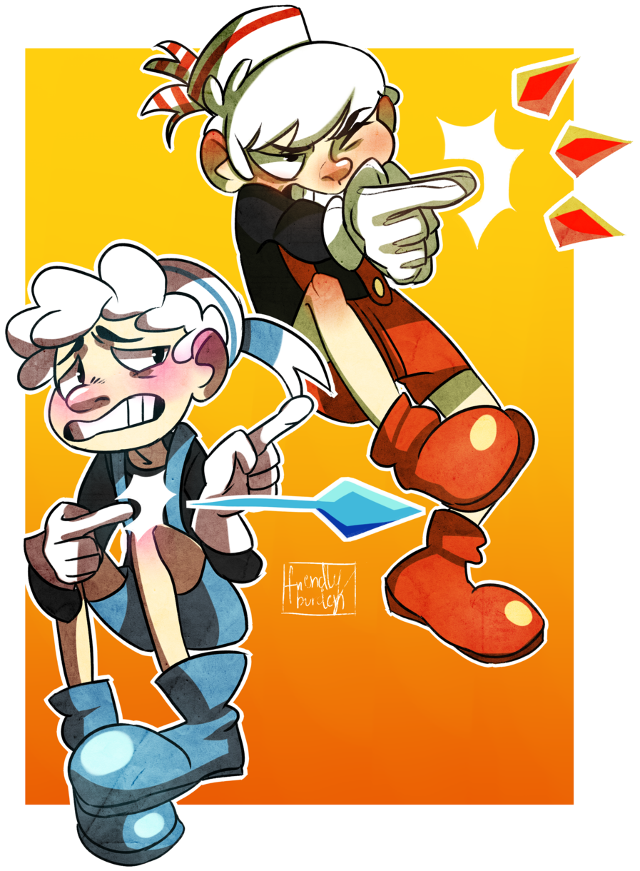 Two Boyz No Chill // Cuphead And Mugman By Friendlyburden - Cartoon (1024x1320)