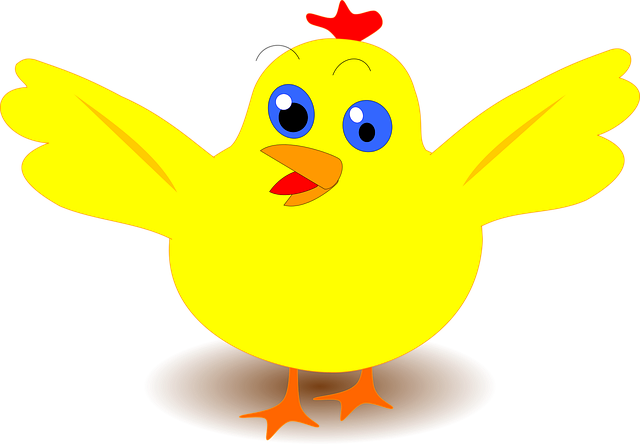Chick, Easter, Egg, Greeting, Card, Spring, Animal - Anak Ayam Cartoon (640x444)