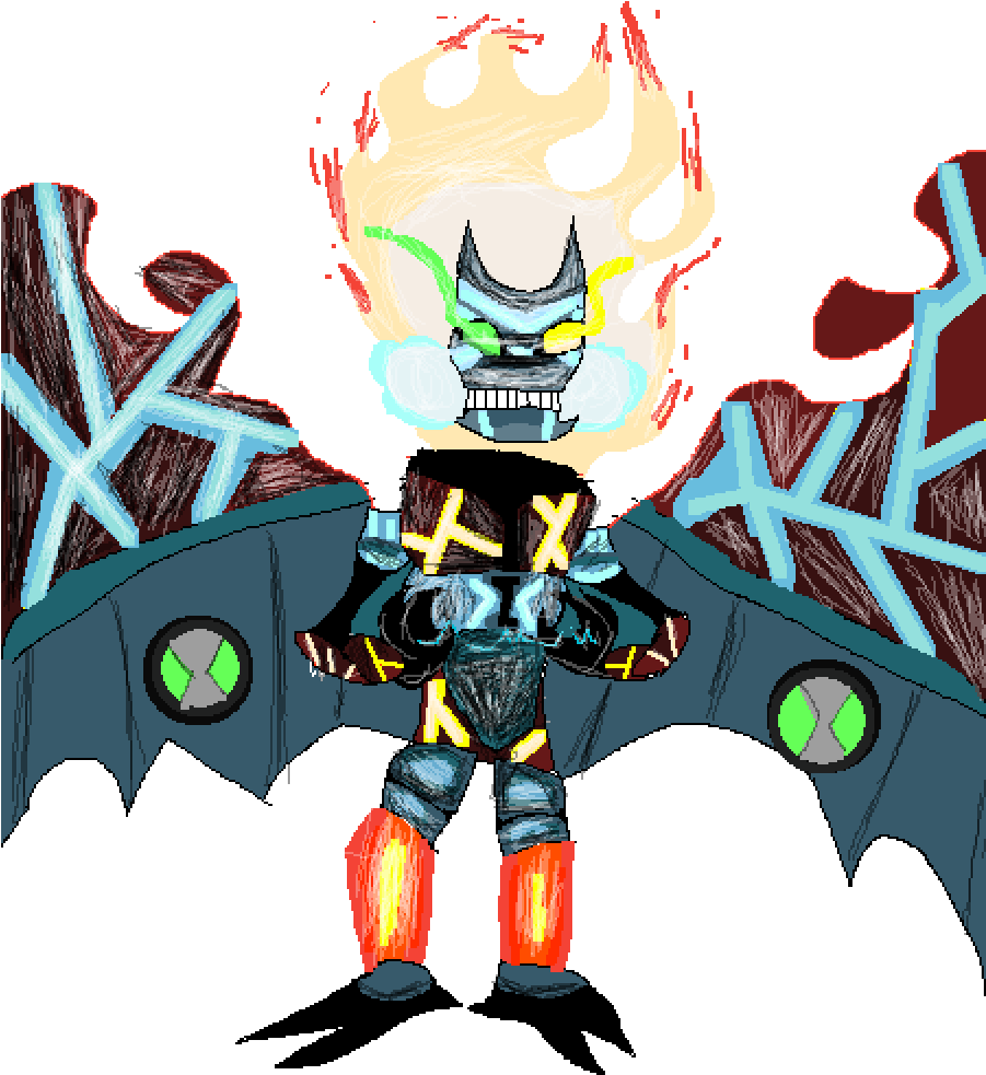 Frostburn Ben Ten Fusion Of Heatblast And Big Chill - Cartoon (900x1000)