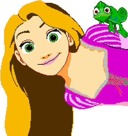 Rapunzel In Pixel-art By Dahamithefifth - Pixel Art Tangled (450x442)