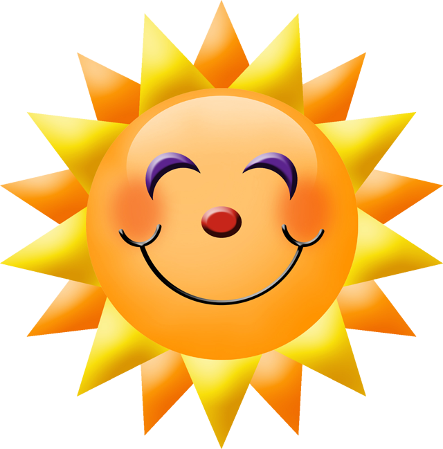 Clip Art Smiling Sun Clipart - Summer Clip Art Free (640x649)