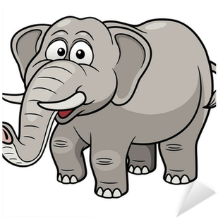 Vector Illustration Of Cartoon Elephant Sticker • Pixers® - Cartoon Pictures Of Elephant (500x500)