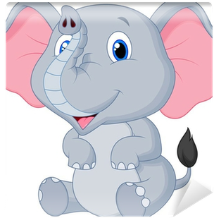 Fotomural Cute Dibujos Animados Bebé Elefante • Pixers® - Dibujo Animado Elefante Bebe (400x400)