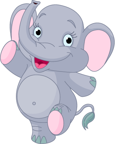 Vinilo Infantil Cachorro De Elefante - Baby Elephant Cartoon (374x469)