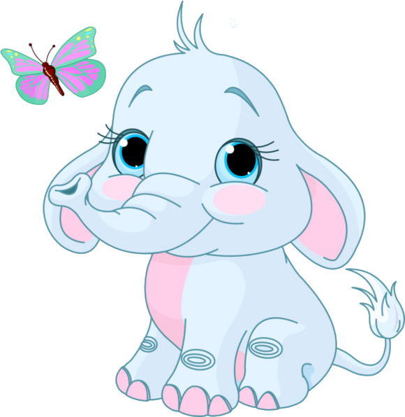 Baby Cartoon Elephant - Wow!: Kid's Drawing Book: Large 8.5 X 11 Blank, White, (600x600)